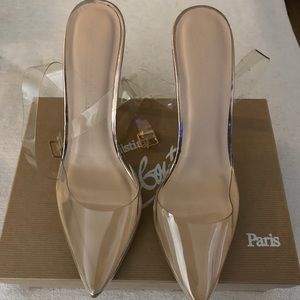 See through pointed toe heels